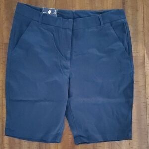 NWT Izod Girl's Navy Blue School Uniform Bermuda Shorts - Size 15